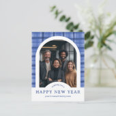 Business Corporate Holiday Plaid CUSTOM Arch PHOTO Briefkaart (Staand voorkant)