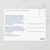 Business Corporate Holiday Plaid CUSTOM Arch PHOTO Briefkaart (Achterkant)