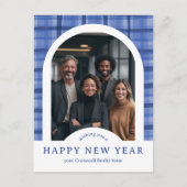 Business Corporate Holiday Plaid CUSTOM Arch PHOTO Briefkaart (Voorkant)