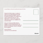 Business Corporate Holiday Plaid CUSTOM Arch PHOTO Briefkaart (Achterkant)