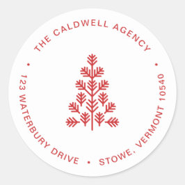 Business Corporate Holiday Red-adreslabel Ronde Sticker