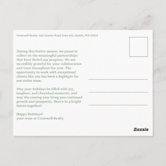 Business Corporate Holiday Stars CUSTOM Arch PHOTO Briefkaart (Achterkant)