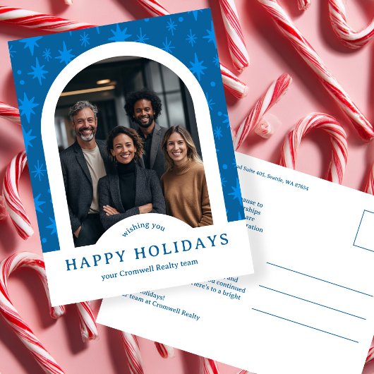 Business Corporate Holiday Stars CUSTOM Arch PHOTO Briefkaart