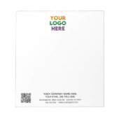 Business Corporate Logo en QR-code niet gekoppeld Notitieblok (Voorkant)