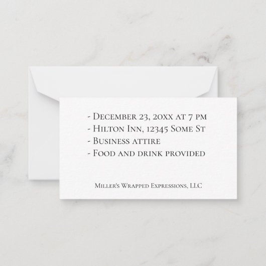 Business Corporate Party uitnodiging (Achterkant)
