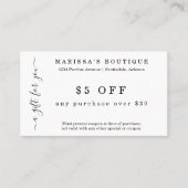 Business Coupon Kaart Visitekaartje (Voorkant)