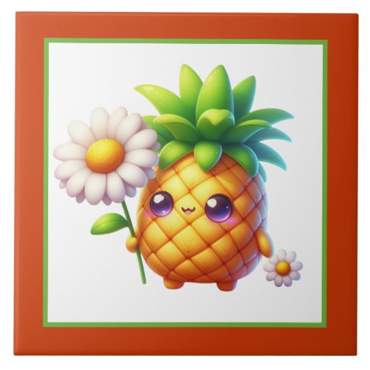 Business Crafting Home Fruit Ananas Keramiek Tegeltje (Voorkant)