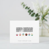 Business Cupcake Happy Birthday Briefkaart (Staand voorkant)
