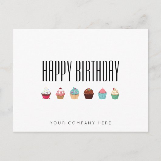 Business Cupcake Happy Birthday Briefkaart (Voorkant)