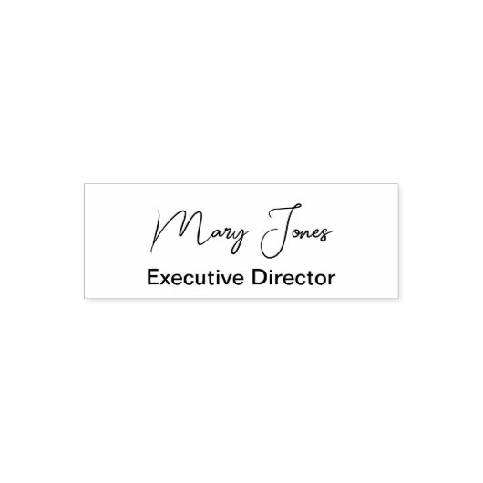 Business Cursive Signature Name and Job Title Zelfinktende Stempel (Design)