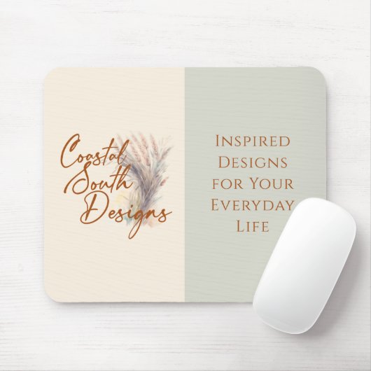 Business Custom Logo Geel Groen Minimalist Muismat (Met muis)