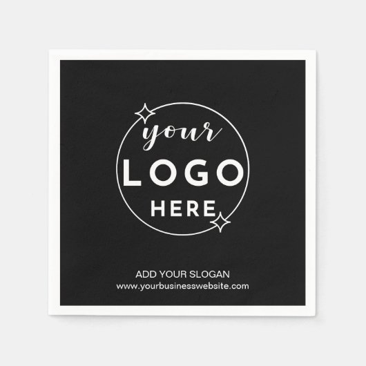 Business Custom Logo Modern Minimaal Zwart Servet (Voorkant)