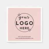 Business Custom Logo  Modern Minimal Blush Pink Servet (Voorkant)