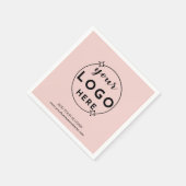 Business Custom Logo  Modern Minimal Blush Pink Servet (Hoek)
