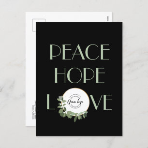 Business Custom Logo Modern Wreate Peace Hope-lief Feestdagenkaart