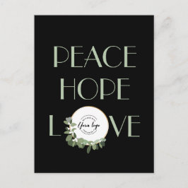 Business Custom Logo Modern Wreate Peace Hope-lief Feestdagenkaart
