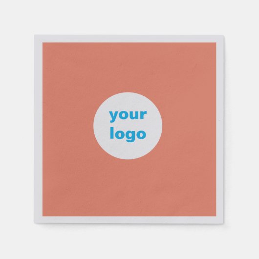 business custom logo name simpel wit rood blauw c servet (Voorkant)