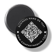 Business Custom QR Code Black Magnet