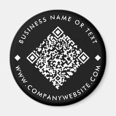 Business Custom QR Code Black Magnet (Voorkant)