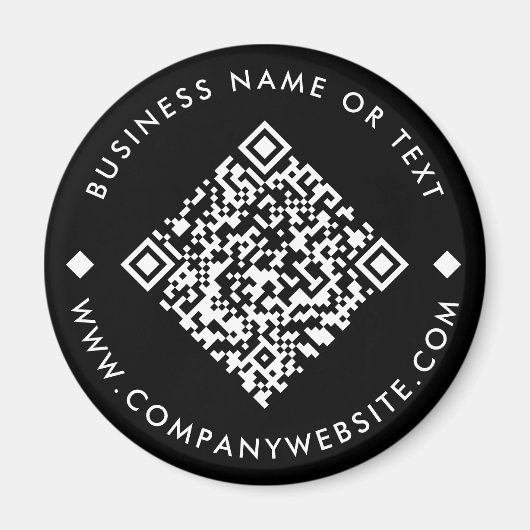 Business Custom QR Code Black Magnet (Voorkant)