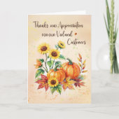Business Customer Appreciation on Thanksgiving  Kaart (Voorkant)