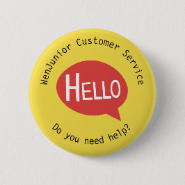 Business Customer Service Hallo Help Gellow Custom Ronde Button 5,7 Cm