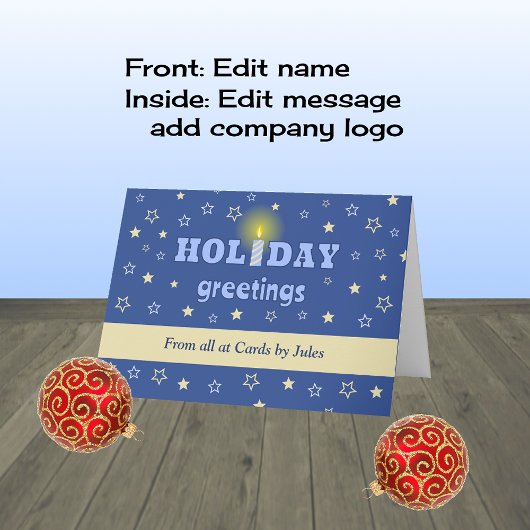 Business customized winter greetings candle feestdagen kaart