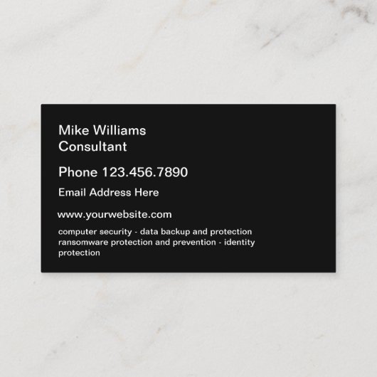 Business Cyber Security Services Visitekaartje (Achterkant)