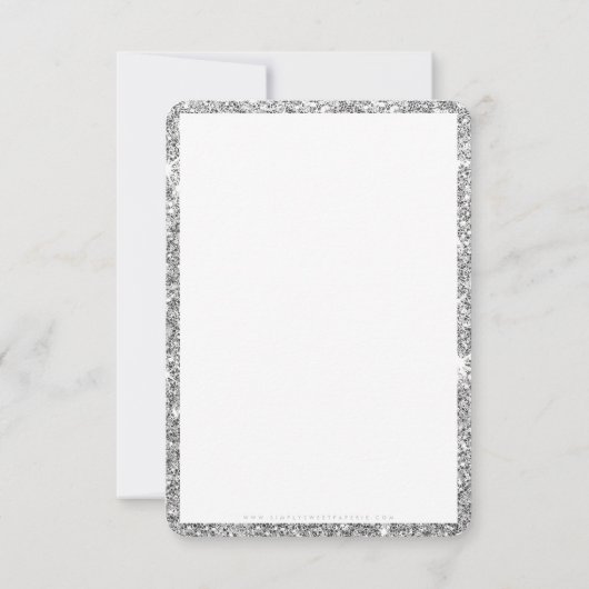 BUSINESS DANK U bestelling invoegen zilveren glitt Bedankkaart (Achterkant)