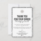 BUSINESS DANK U bestelling invoegen zilveren glitt Bedankkaart (Voorkant)