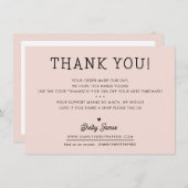 BUSINESS DANK U chic eenvoudig modern blush roze Bedankkaart (Voorkant / Achterkant)