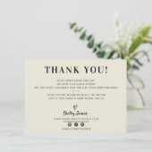 BUSINESS DANK U chic eenvoudig modern ivoor zwart Bedankkaart (Staand voorkant)