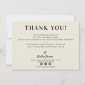 BUSINESS DANK U chic eenvoudig modern ivoor zwart Bedankkaart (Voorkant)