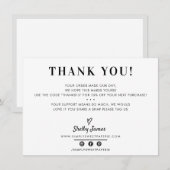 BUSINESS DANK U chic eenvoudig modern zwart wit Bedankkaart (Voorkant / Achterkant)