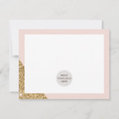 BUSINESS DANK U chic glam goud blush roze LOGO Bedankkaart (Achterkant)