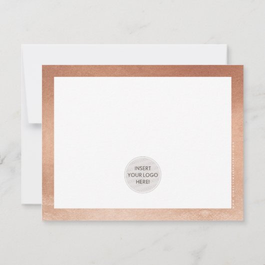 BUSINESS DANK U chic glam roos gouden LOGO Bedankkaart (Achterkant)