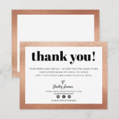 BUSINESS DANK U chic glam roos gouden LOGO Bedankkaart (Voorkant / Achterkant)