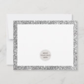 BUSINESS DANK U chic glam zilver glitter LOGO Bedankkaart (Achterkant)