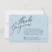 BUSINESS DANK U chic kalligrafie eend ei blauw Bedankkaart (Voorkant)