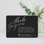 BUSINESS DANK U chic kalligrafie zwart achterkant Bedankkaart (Staand voorkant)