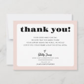 BUSINESS DANK U chic logo modern blush roze Bedankkaart (Voorkant)