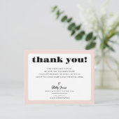 BUSINESS DANK U chic logo modern blush roze Bedankkaart (Staand voorkant)