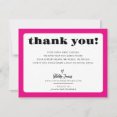 BUSINESS DANK U chic logo modern fuschia roze Bedankkaart (Voorkant)