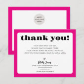 BUSINESS DANK U chic logo modern fuschia roze Bedankkaart (Voorkant / Achterkant)