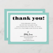 BUSINESS DANK U chic logo modern mint groen Bedankkaart (Voorkant / Achterkant)