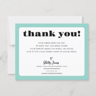 BUSINESS DANK U chic logo modern mint groen Bedankkaart