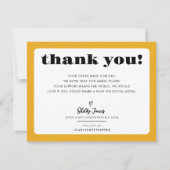 BUSINESS DANK U chic logo modern mosterd geel Bedankkaart (Voorkant)