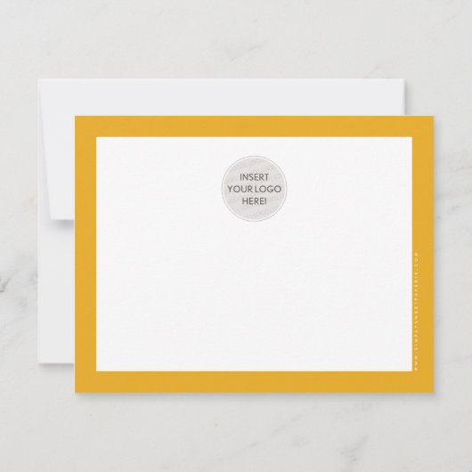 BUSINESS DANK U chic logo modern mosterd geel Bedankkaart (Achterkant)