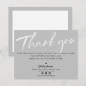 BUSINESS DANK U chic modern bleek grijs wit inkt Bedankkaart (Voorkant / Achterkant)