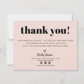 BUSINESS DANK U chic modern blush roze LOGO Bedankkaart (Voorkant)